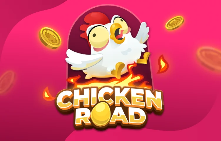 Chicken Road game icon with a cartoon chicken and the InOut logo